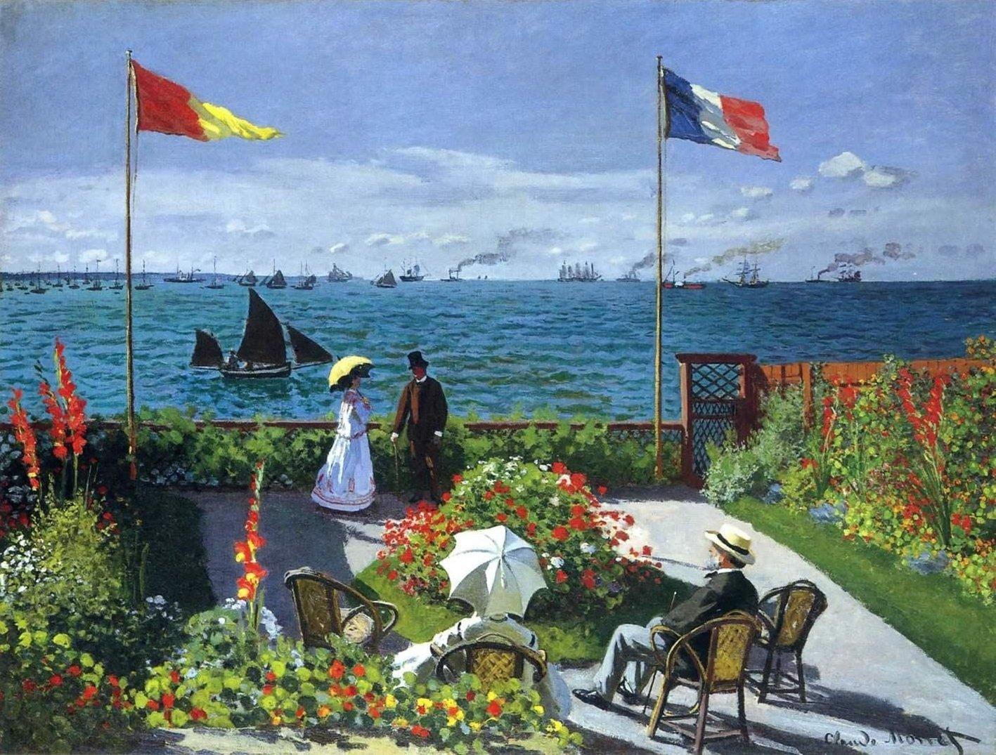 pintura Jardín En Sainte Adresse - Claude Monet