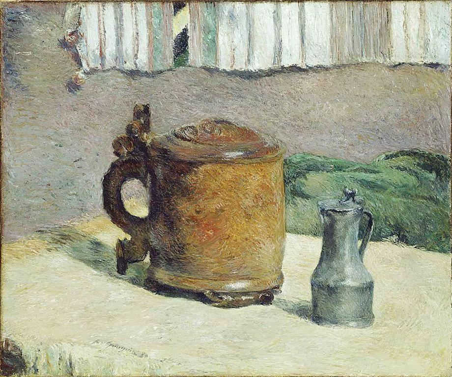 pintura Jarra De Madera Y Jarra De Metal - Paul Gauguin