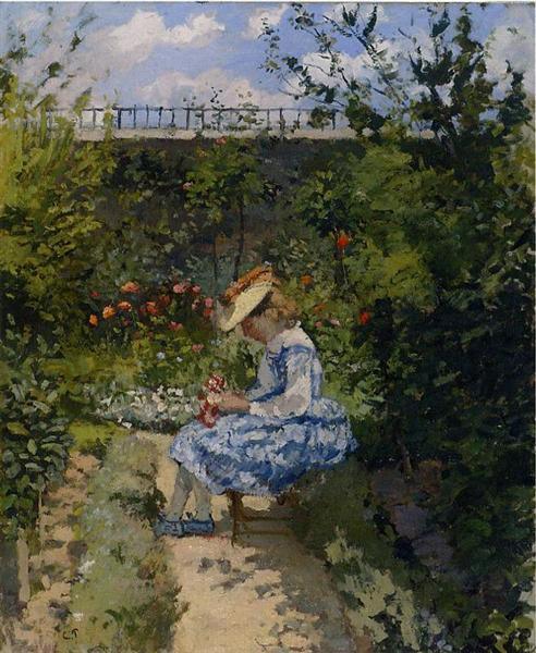 pintura Jeanne En El Jardín, Pontoise - Camille Pissarro