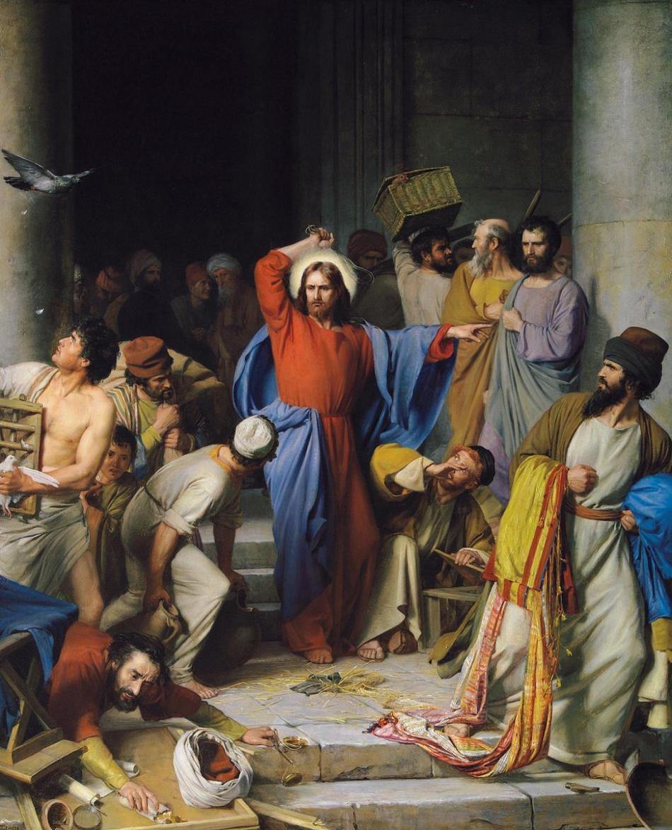 pintura Jesús Echando A Los Cambistas En El Templo - Carl Bloch