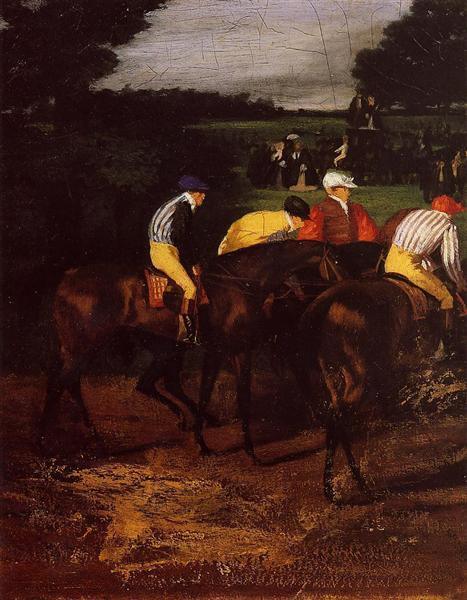 pintura Jockeys En Epsom - Edgar Degas