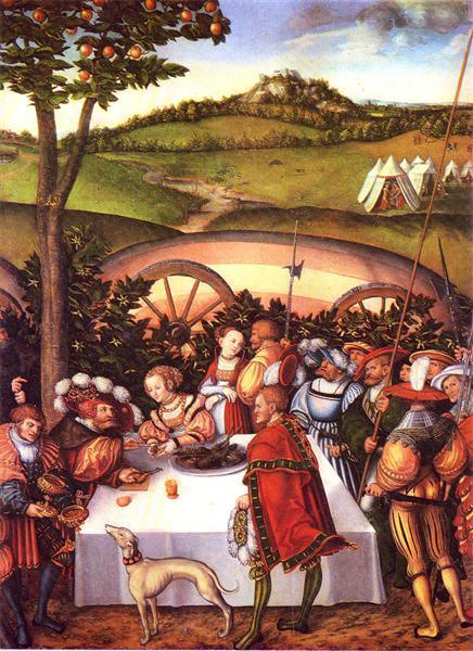 pintura Judith En La Mesa De Holofernes - Lucas Cranach El Viejo