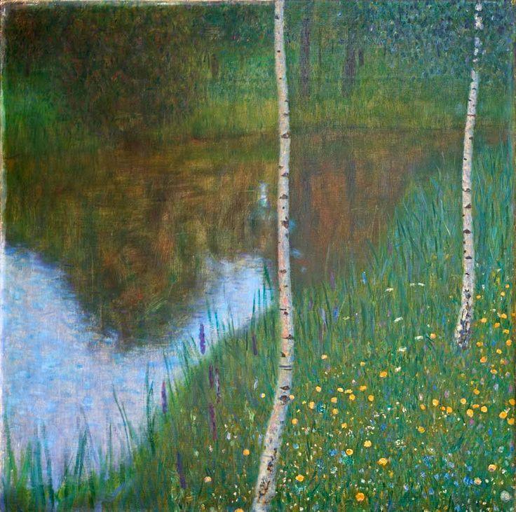 pintura Junto Al Lago Con Abedules - Gustav Klimt