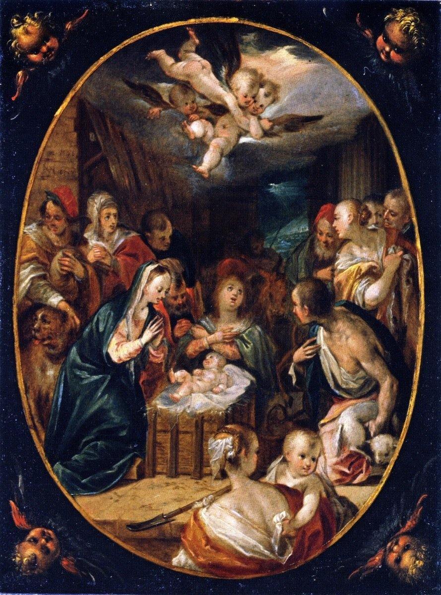 pintura La Adoración De Pastores - Hans von Aachen