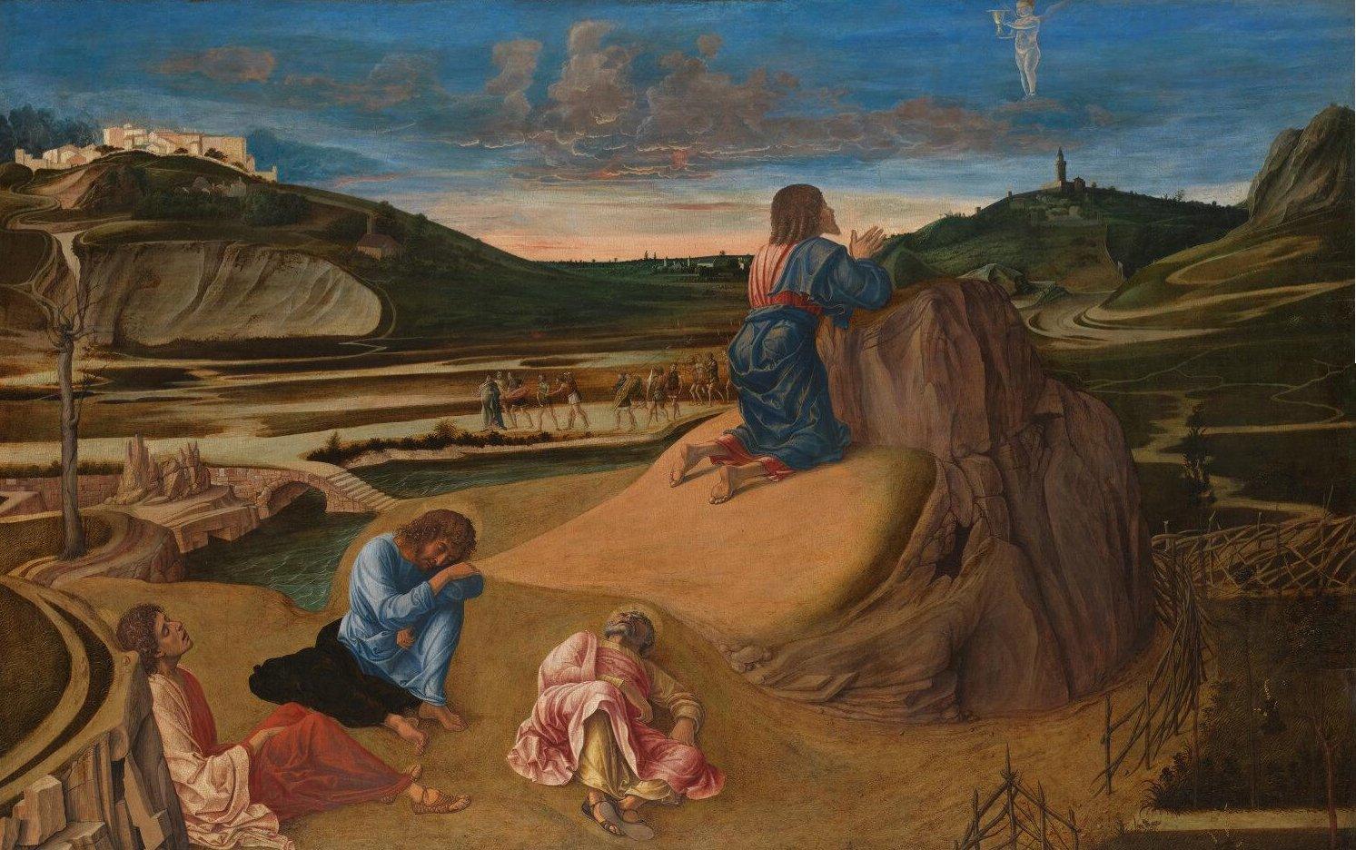 pintura La Agonía en el Jardín (Cristo en el Monte de los Olivos) - Giovanni Bellini