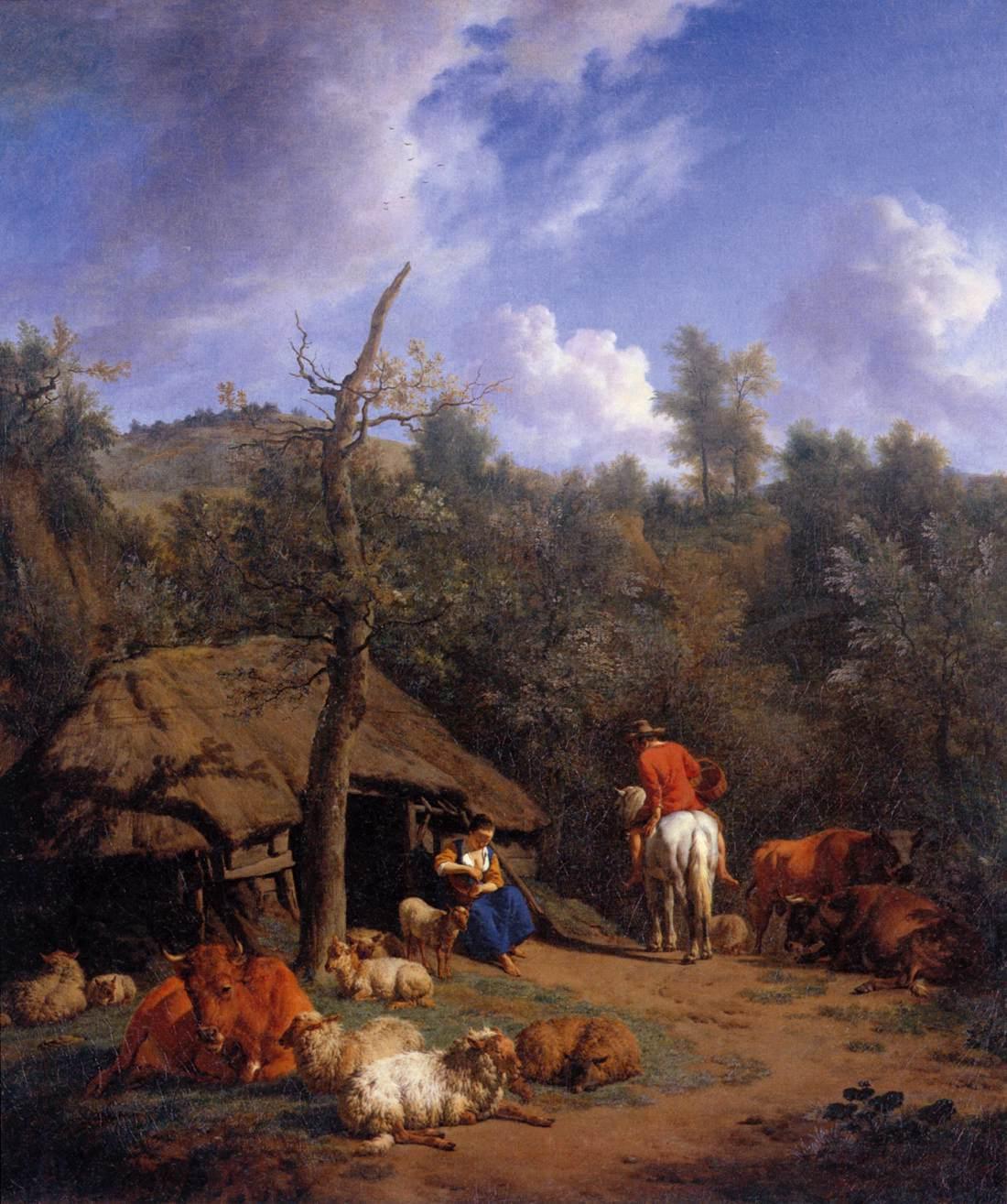 pintura La Cabaña - Adriaen Van De Velde