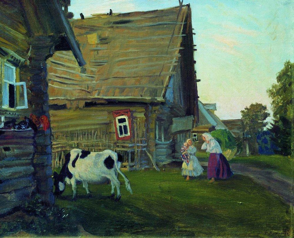 pintura La Cabaña Provincia De Kostroma - Boris Kustodiev