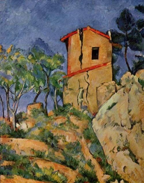 pintura La Casa Con Las Paredes Agrietadas - Paul Cezanne
