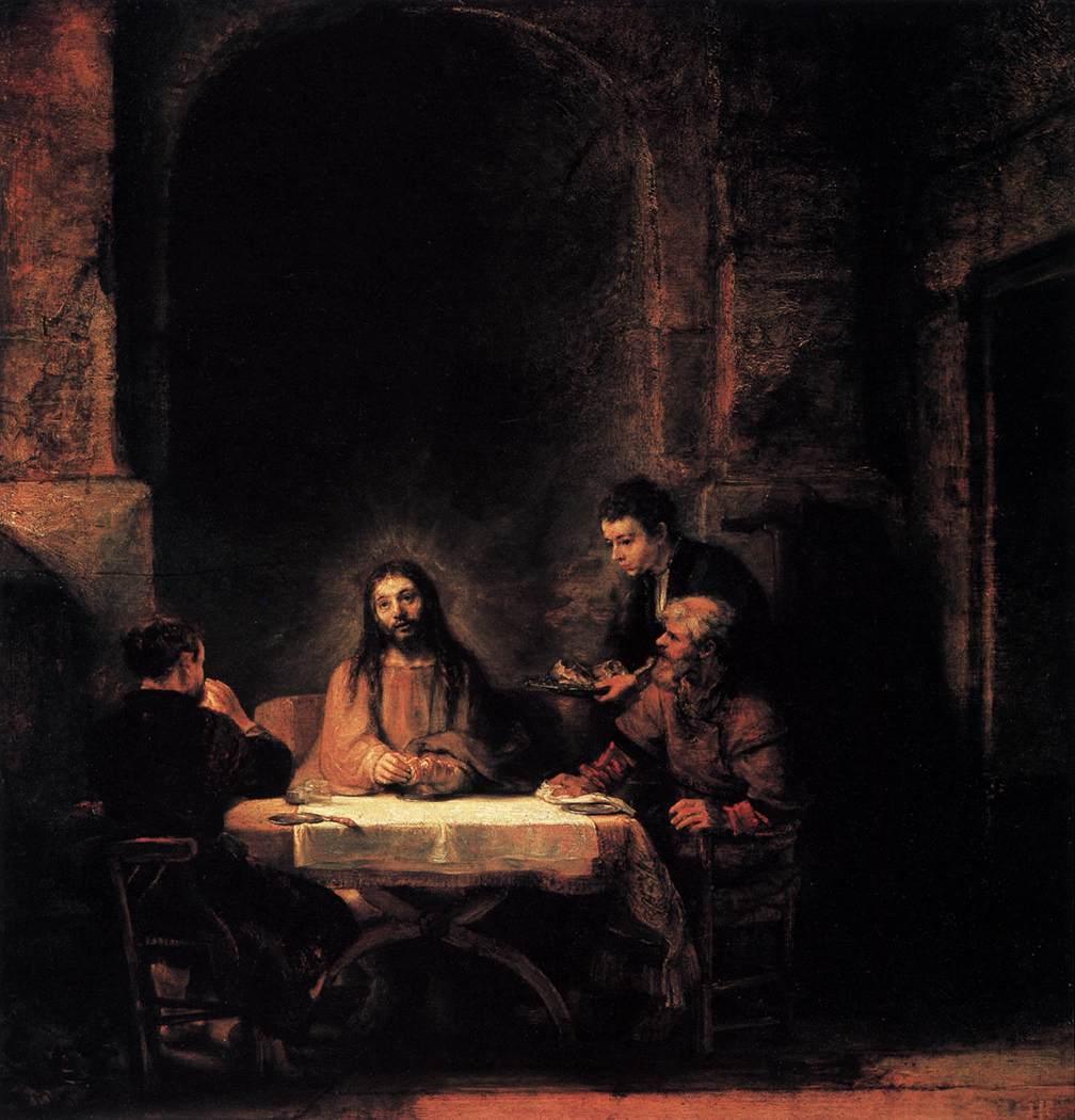 pintura La Cena En Emaús - Rembrandt