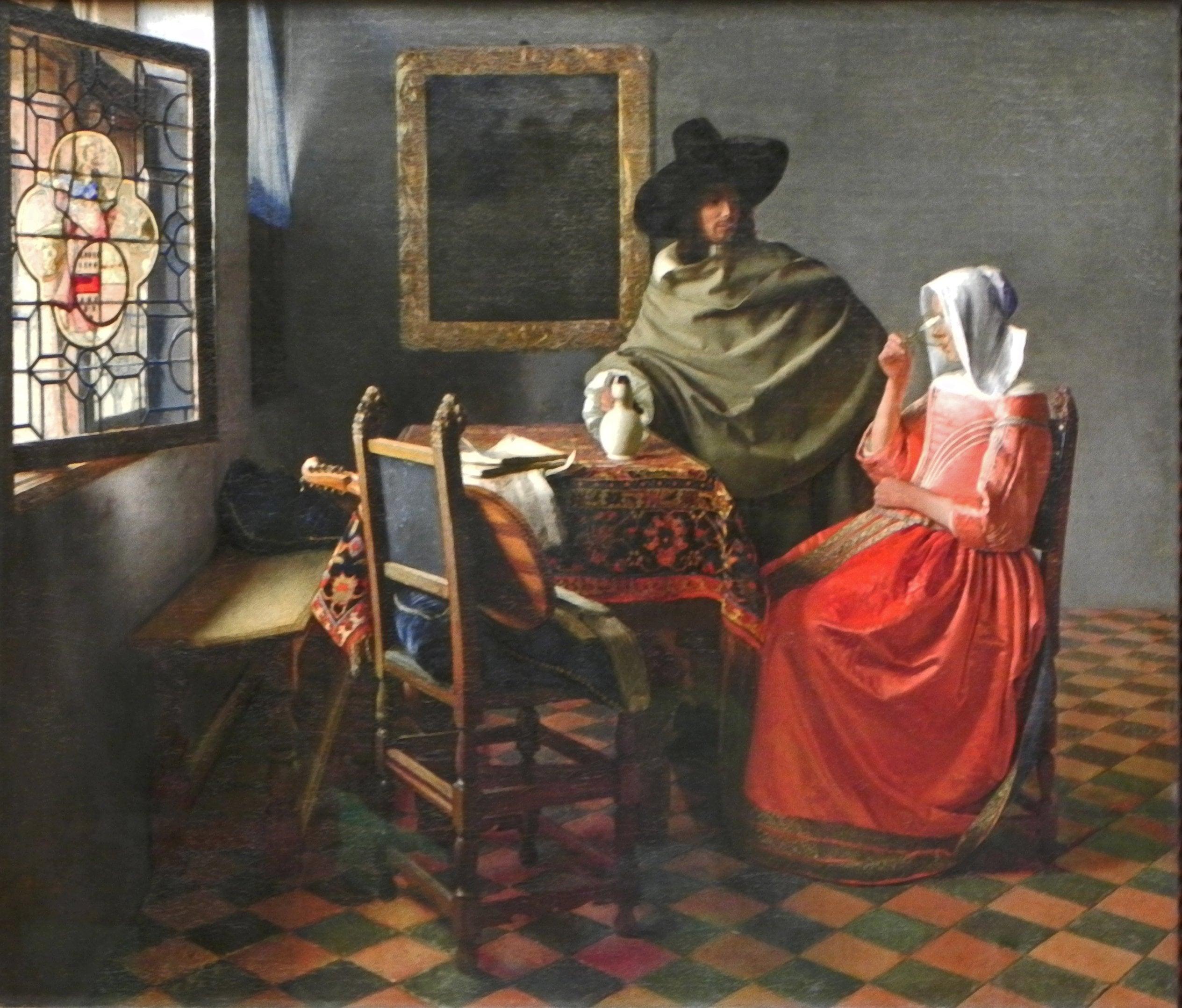 pintura La Copa De Vino - Johannes Vermeer