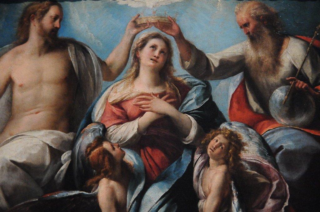 pintura La Coronación De La Virgen Con Los Santos - Giulio Cesare Procaccini