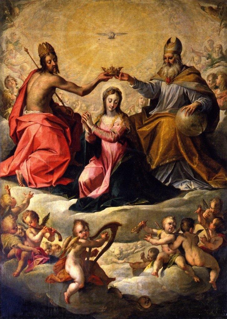 pintura La Coronación De La Virgen - Hans von Aachen