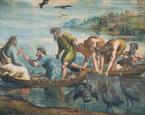 pintura La Corriente Milagrosa  de Peces - Rafael