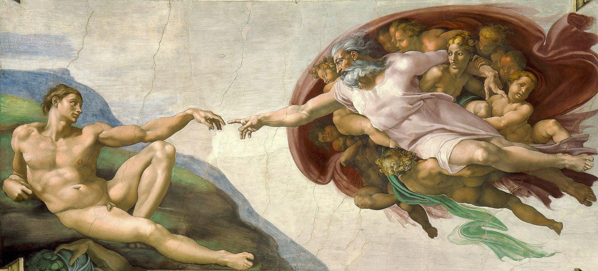 pintura La Creación De Adán - Miguel Ángel
