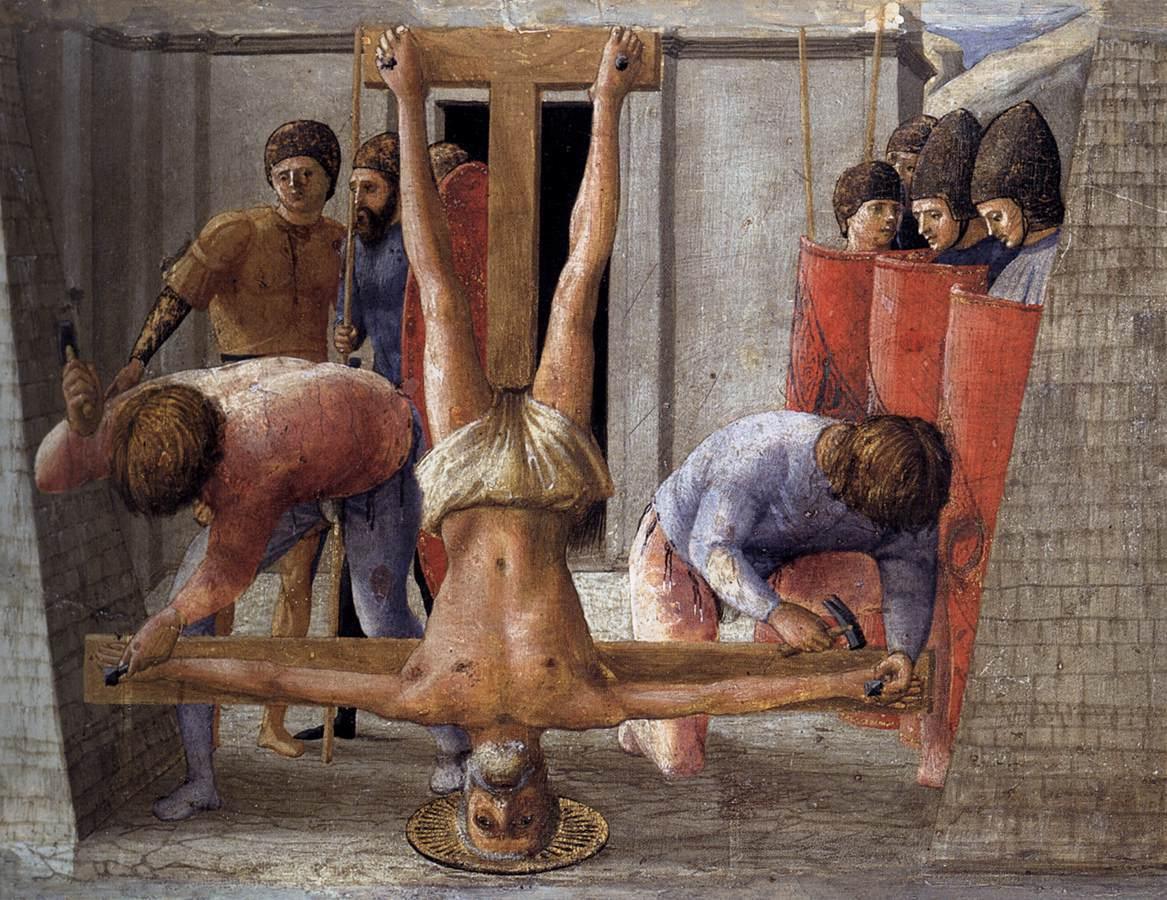 pintura La Crucifixión De San Pedro - Masaccio