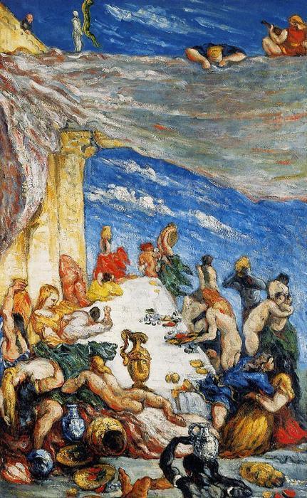 pintura La Fiesta - El banquete De Nabucodonosor - Paul Cezanne