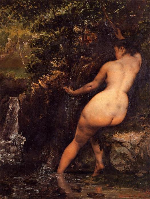 pintura La Fuente, Bañista En La Fuente - Gustave Courbet
