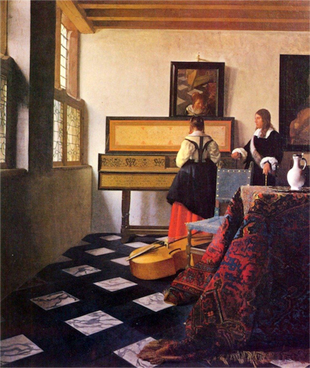 pintura La Lección De Música - Johannes Vermeer