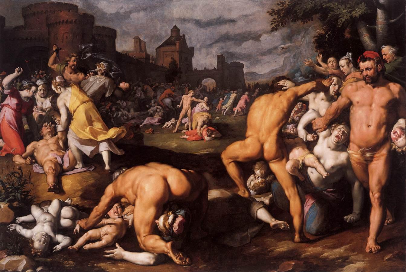 pintura La Masacre De Los Inocentes - Cornelis Van Haarlem
