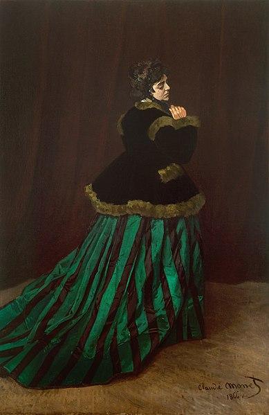 pintura La Mujer Del Vestido Verde - Claude Monet