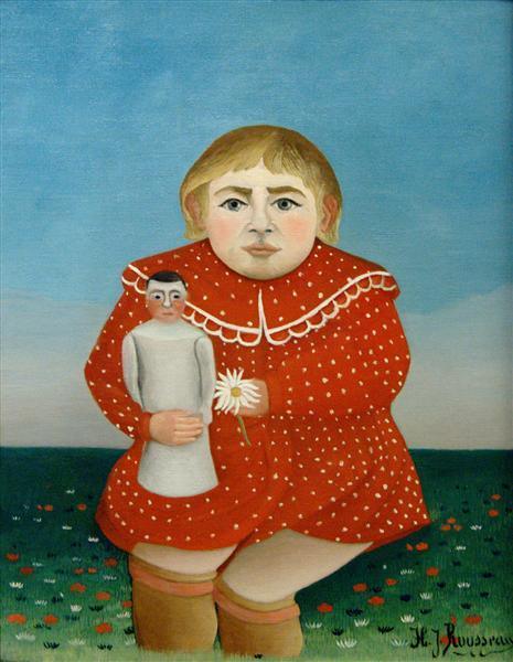 pintura La Niña Con Una Muñeca - Henri Rousseau
