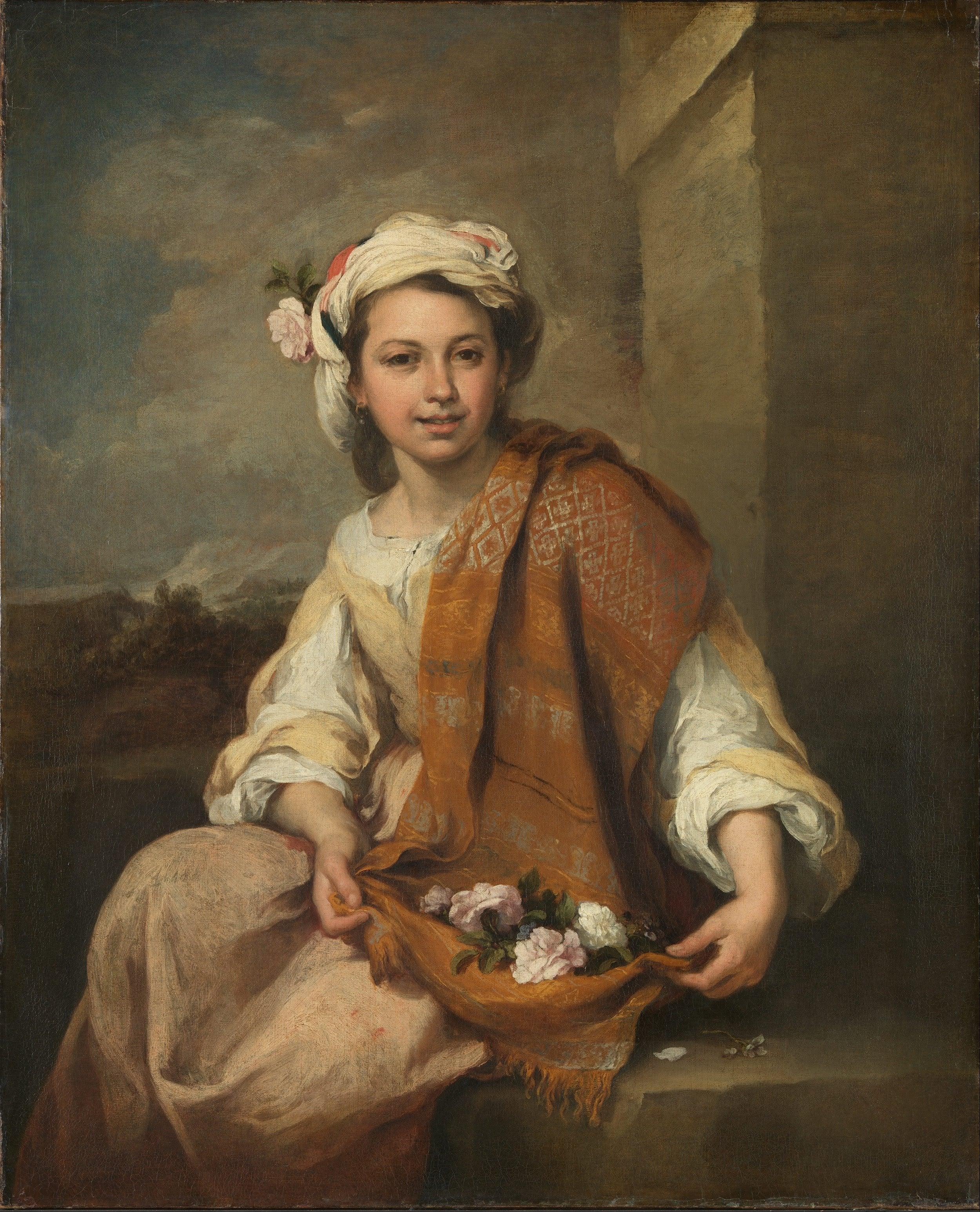 pintura La Niña de las Flores - Bartolomé Esteban Murillo