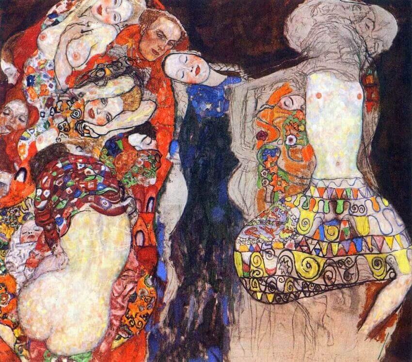 pintura La Novia, Inacabada - Gustav Klimt
