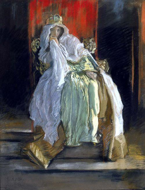 pintura La Reina En Hamlet - Abbey Edwin Austin