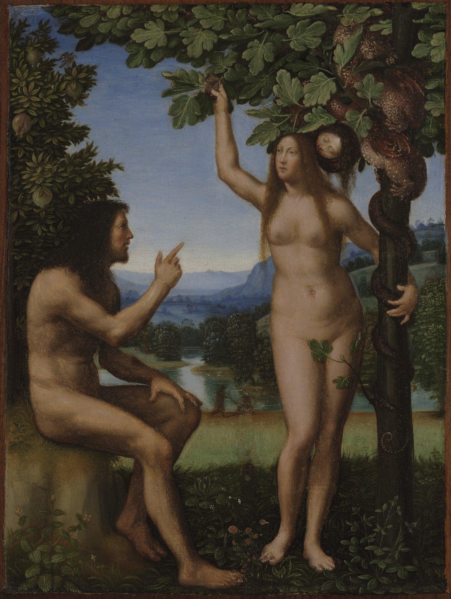 pintura La Tentación De Adán Y Eva - Mariotto Albertinelli