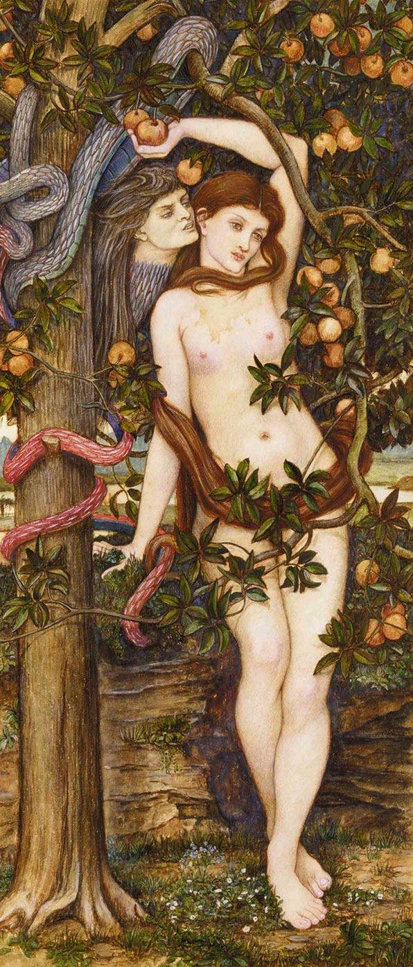 pintura La Tentación De Eva - John Roddam Spencer Stanhope