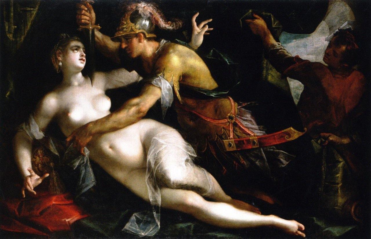 pintura La Violación de Lucrecia - Hans von Aachen