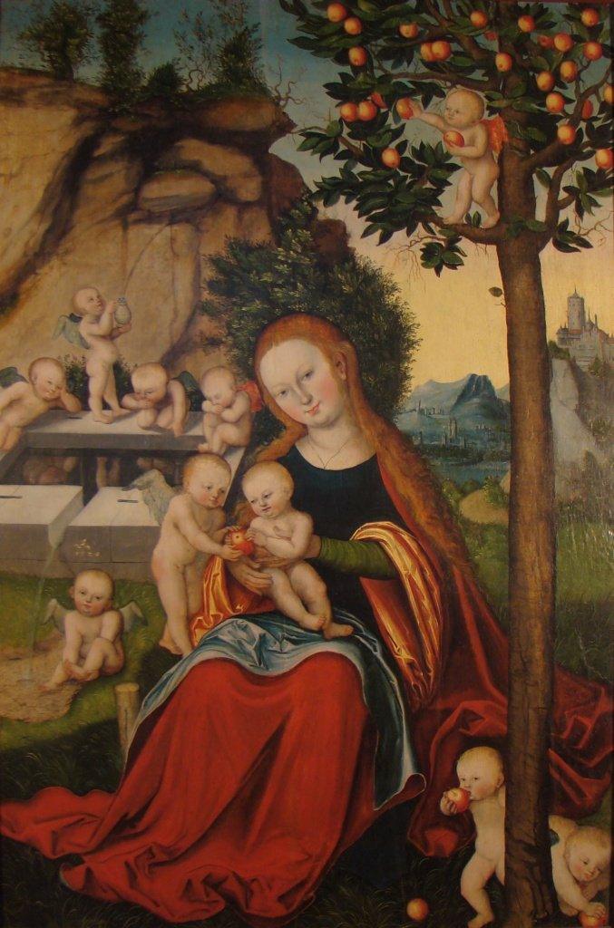 pintura La Virgen Bajo El Manzano - Lucas Cranach El Viejo