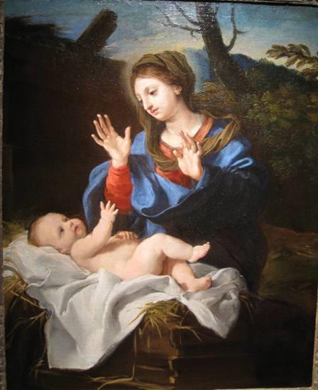 pintura La Virgen Con El Niño - Guillaume Courtois