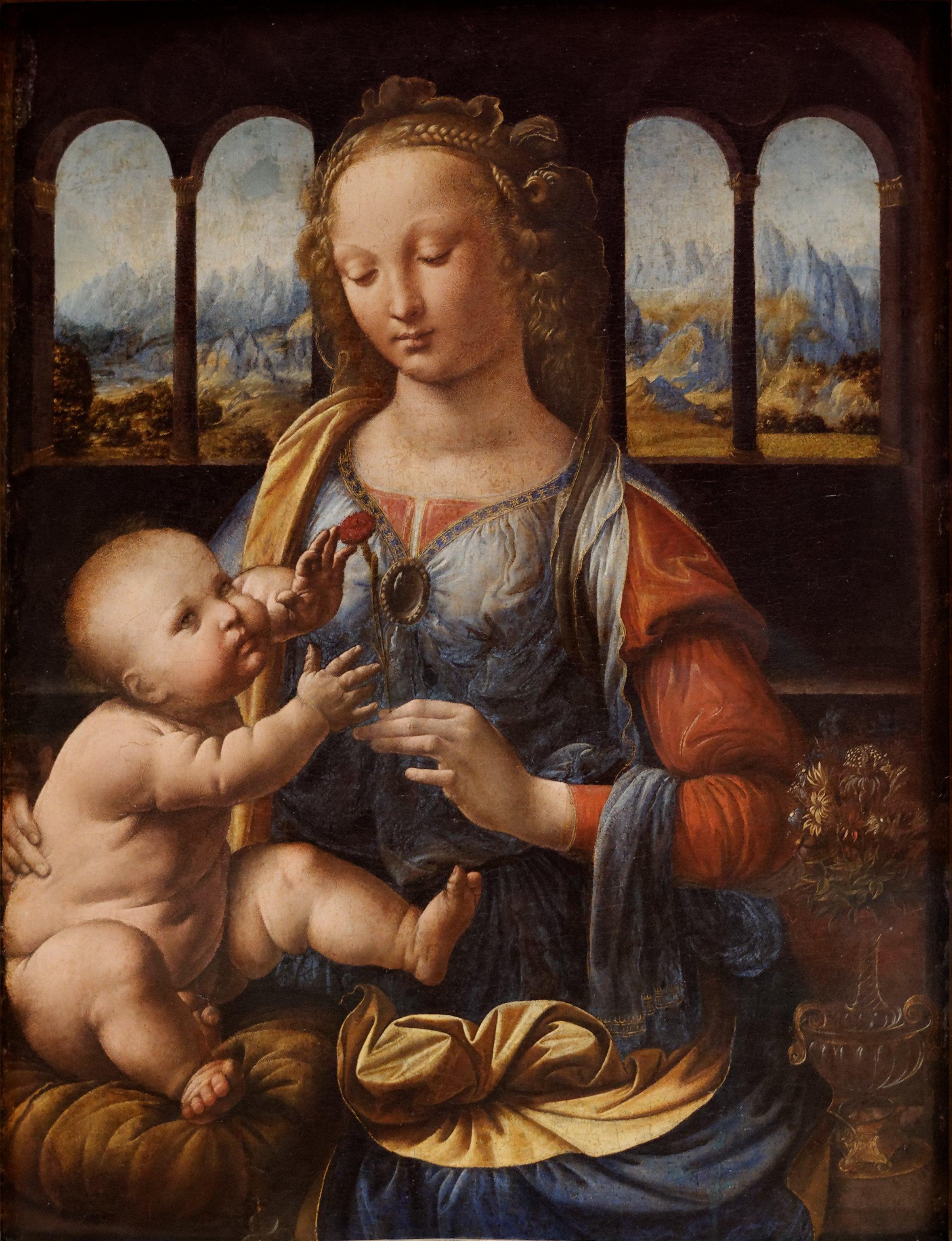 pintura La Virgen Del Clavel - Leonardo Da Vinci