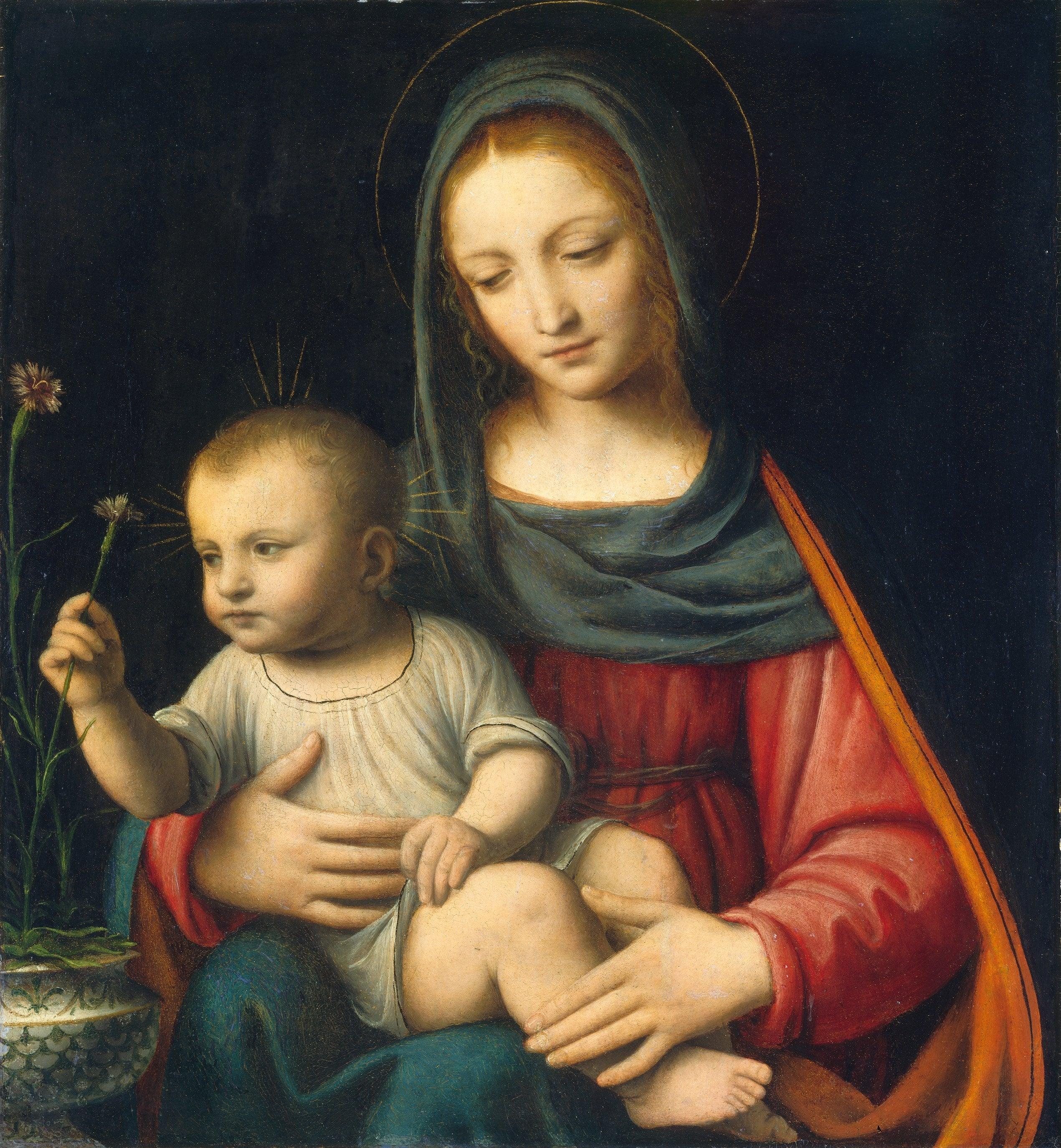 pintura La Virgen Del Clavel - Bernardino Luini