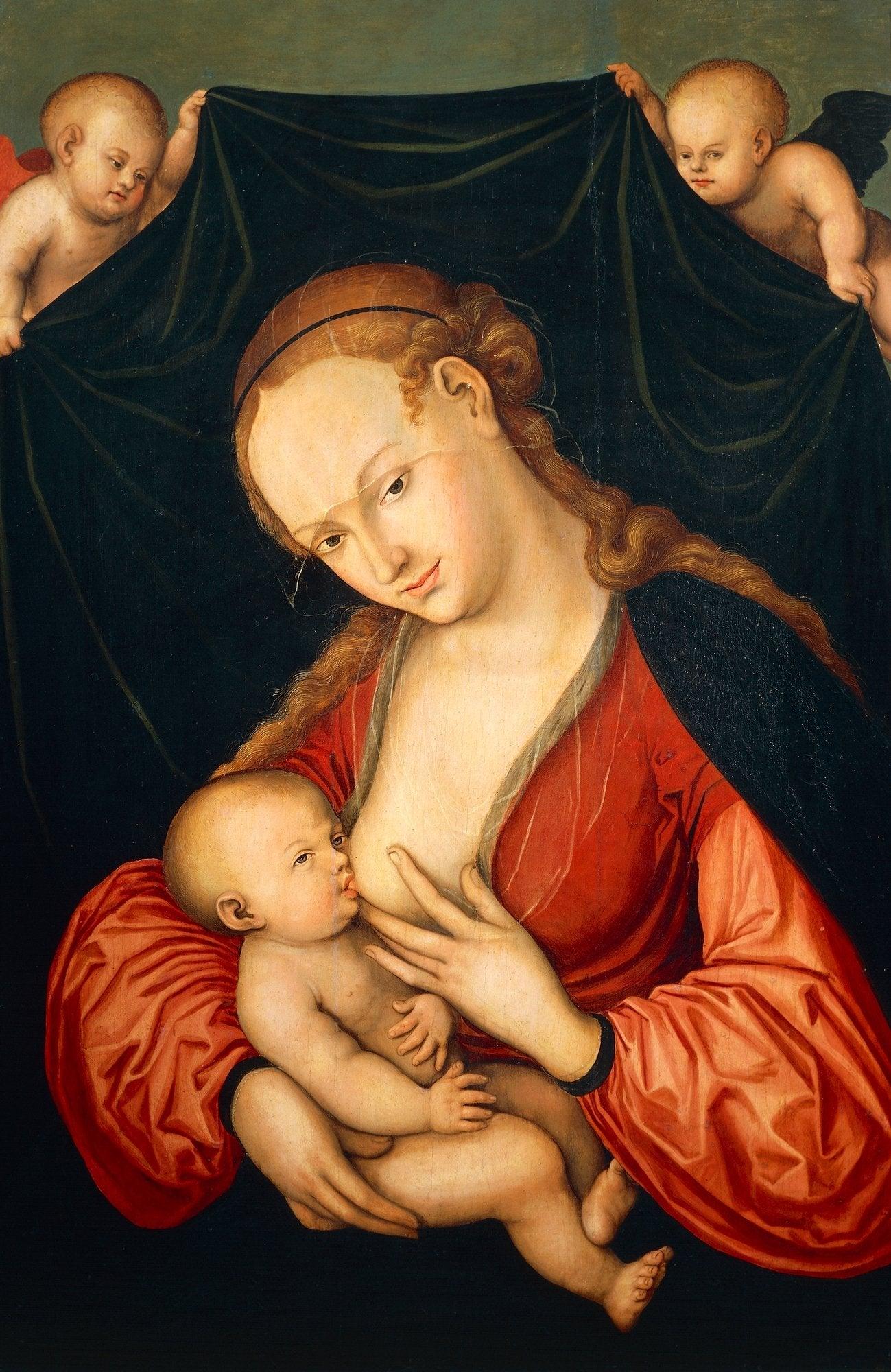 pintura La Virgen María Amamantando A Jesús - Lucas Cranach El Viejo