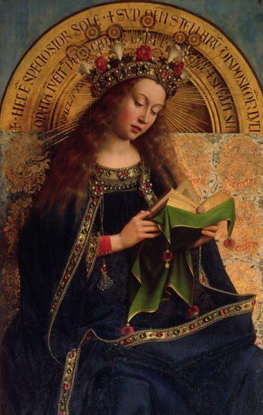 pintura La Virgen María - Hubert Van Eyck