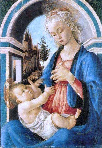 pintura La Virgen Y El Infante - Sandro Botticelli
