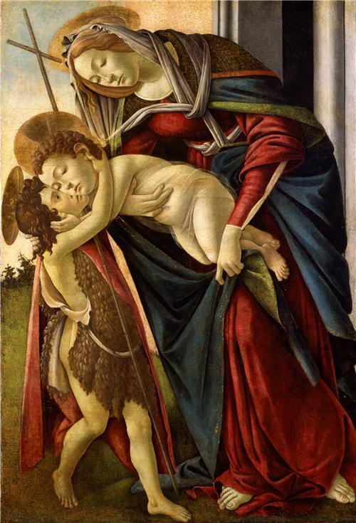 pintura La Virgen Y El Niño Con El Niño San Juan - Sandro Botticelli