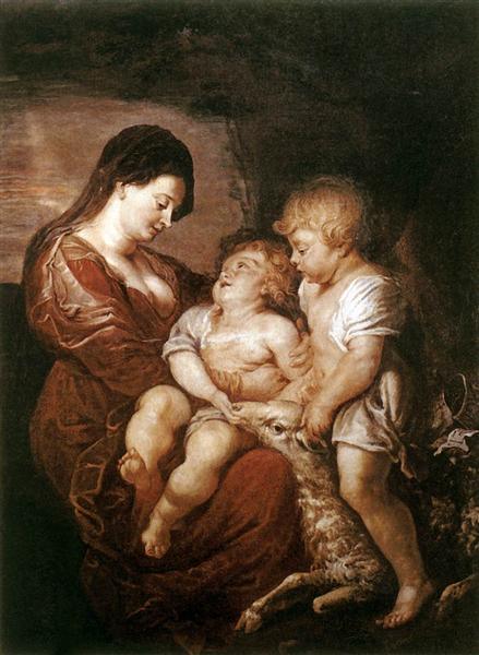 pintura La Virgen Y El Niño Con El Niño San Juan - Peter Paul Rubens