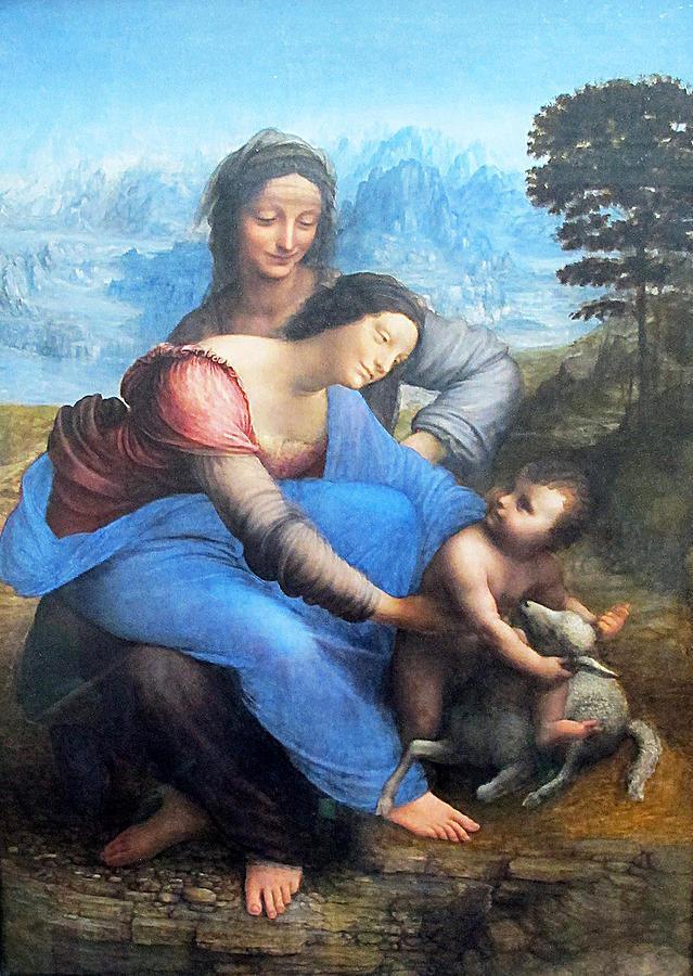 pintura La Virgen Y El Niño Con Santa Ana - Leonardo Da Vinci