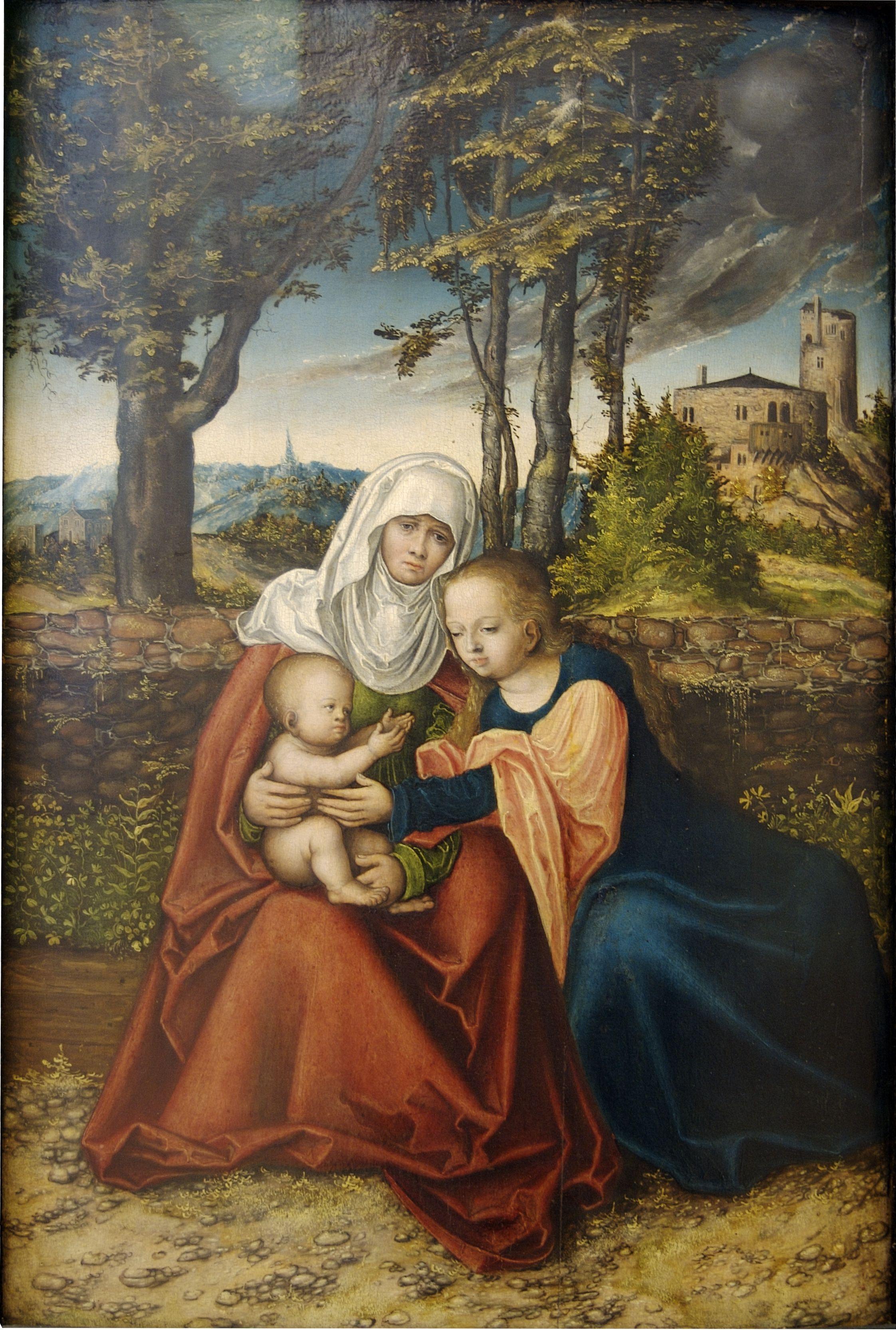 pintura La Virgen Y El Niño Con Santa Ana - Lucas Cranach El Viejo