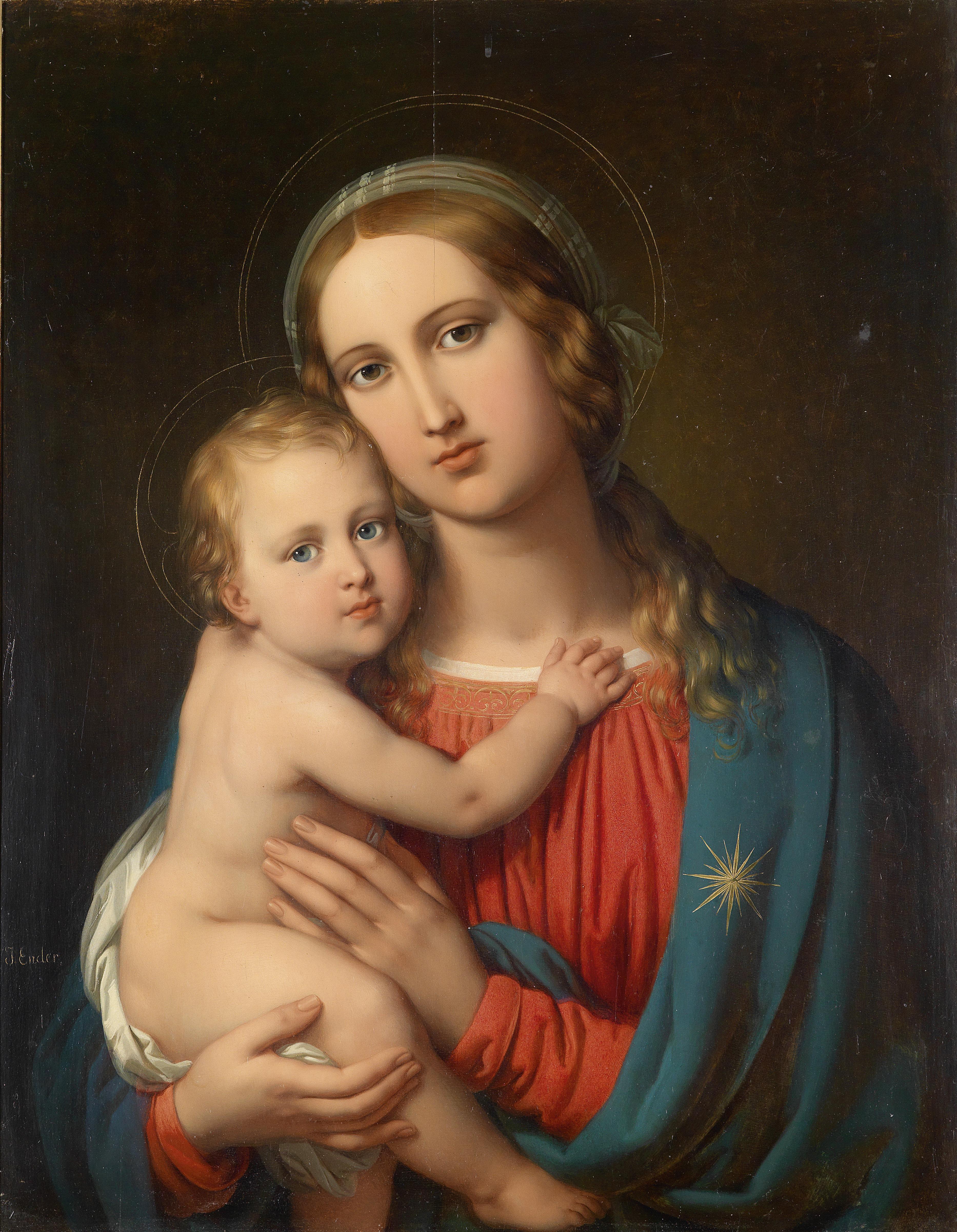 pintura La Virgen Y El Niño - Johann Ender