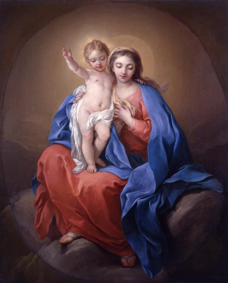 pintura La Virgen Y El Niño - Charles-Andre Van Loo