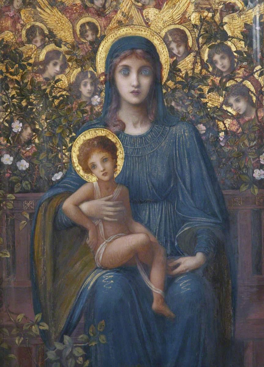 pintura La Virgen Y El Niño - John Melhuish Strudwick
