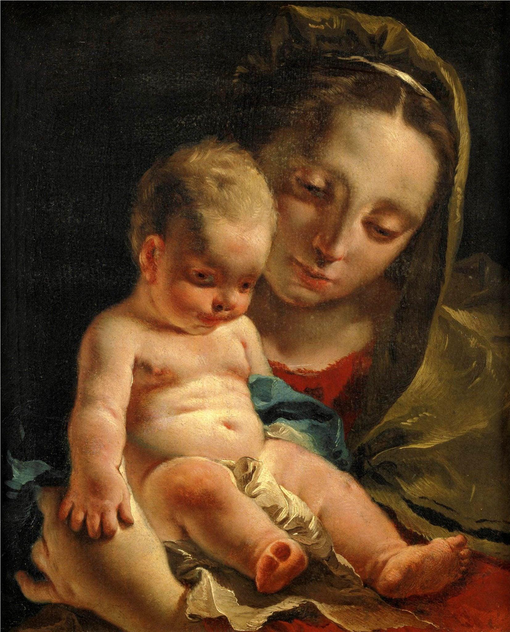 pintura La Virgen Y El Niño - Giovanni Battista Tiepolo