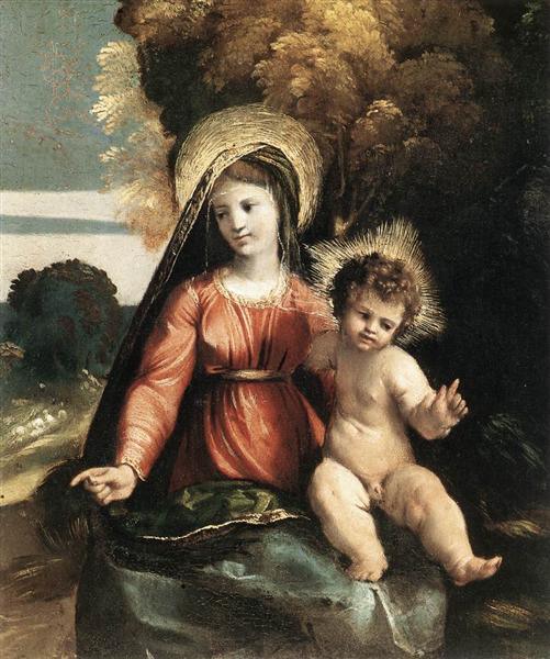 pintura La Virgen Y El Nniño - Dosso Dossi
