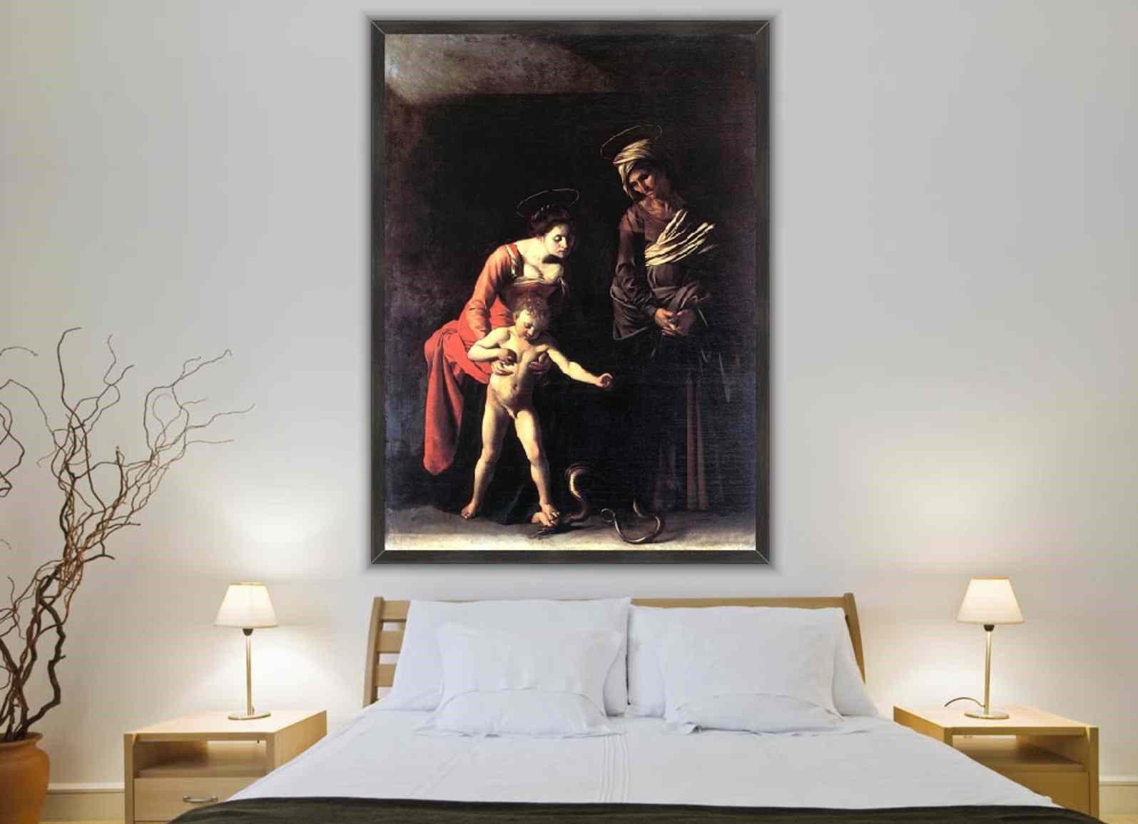 pintura La Virgen de Los Novios (Madonna con el niño y Santa Ana) - Caravaggio