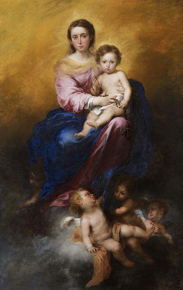 pintura La Virgen del Rosario - Bartolomé Esteban Murillo