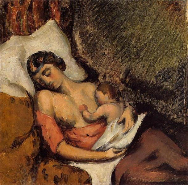 pintura Lactancia Hortense Paul - Paul Cezanne